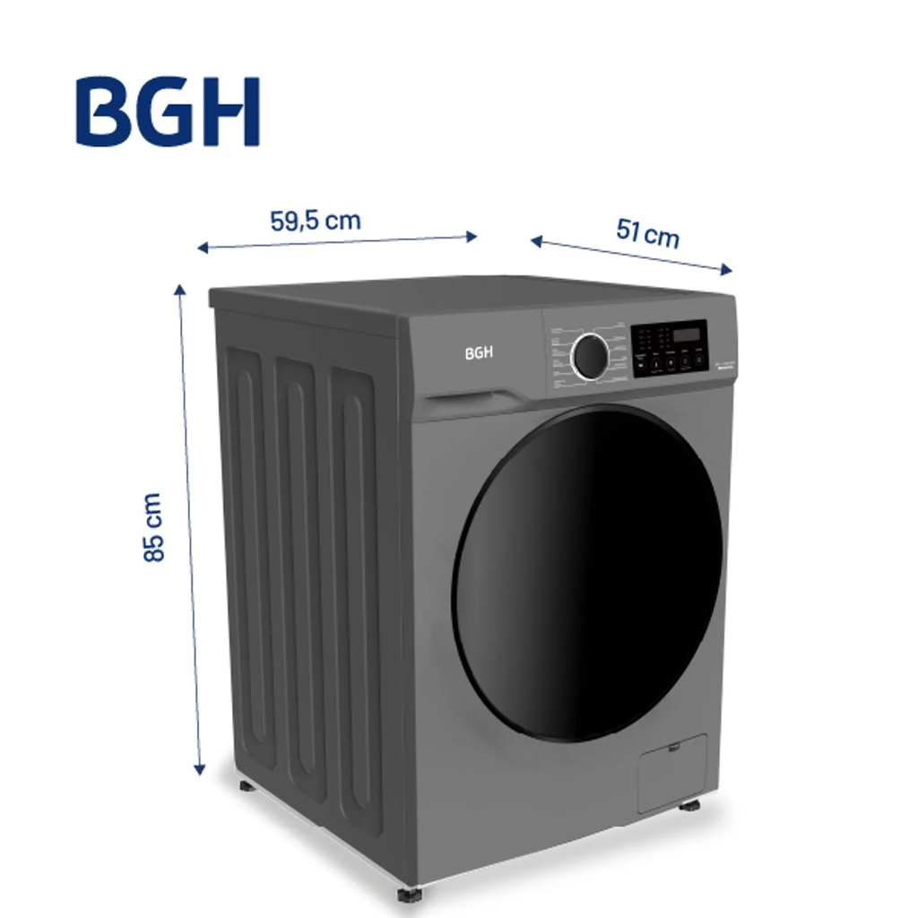 LAVARROPAS BGH BWFE08S24AR 8KG INVERTER SILVER