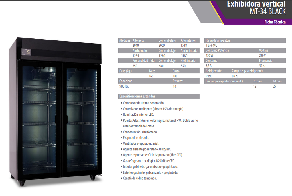 EXHIBIDORA VERTICAL INELRO MT-34 BLACK