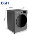 Lavarropas Bgh Bwfe08s24ar 8kg Carga Frontal Inverter Silver Gris Oscuro