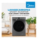 Lavasecarropas Midea Mf200d120b/t-a1 Inverter 12,8kg Frontal Gris Oscuro