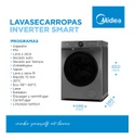 Lavasecarropas Midea Mf200d120b/t-a1 Inverter 12,8kg Frontal Gris Oscuro