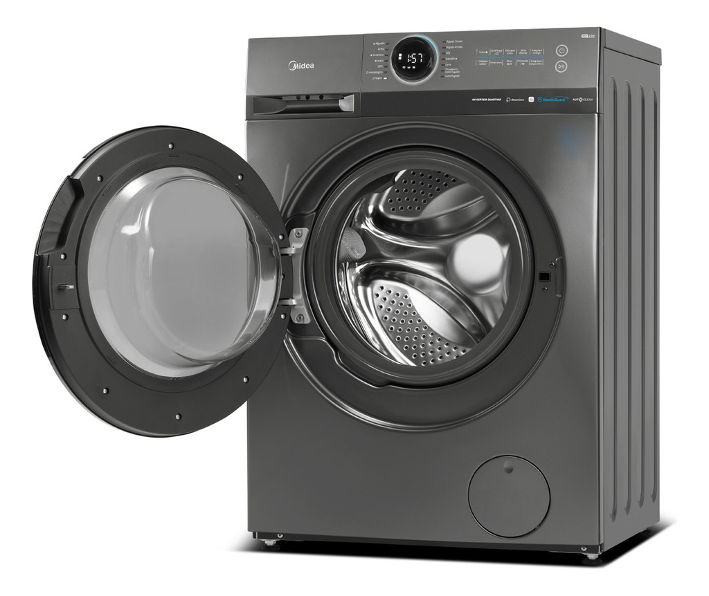 Lavarropas Inverter Midea Mf200w80wb/t-a1 8kg Titanium Gris Oscuro