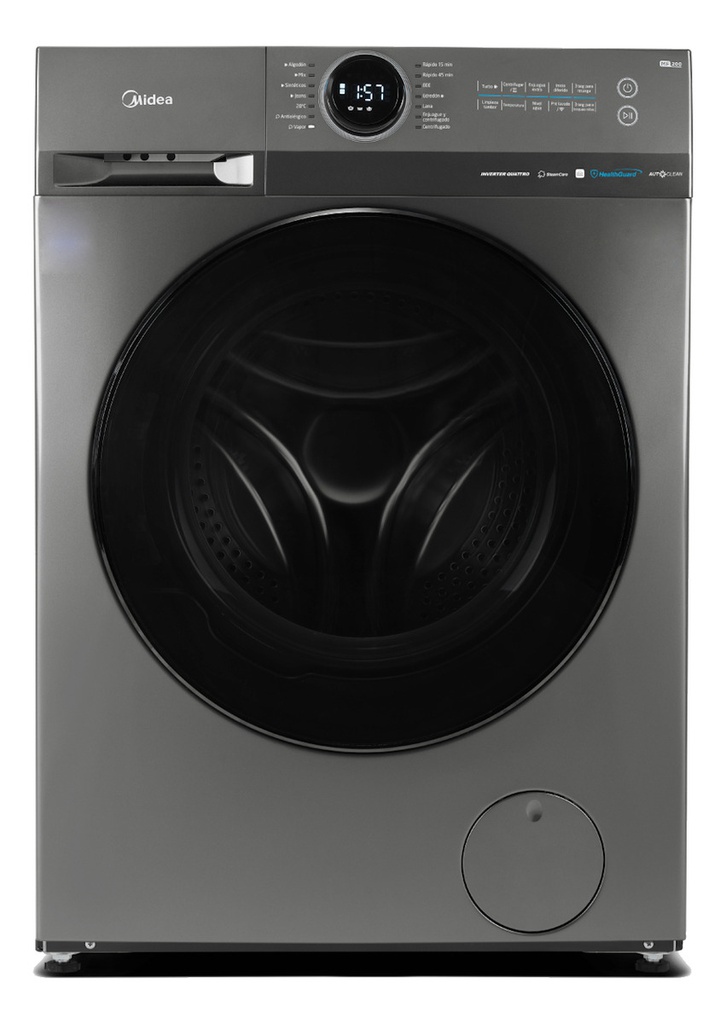Lavarropas Midea Mf200w115wb/t-a1 11,5 Kg Inverter Titanium Titanio