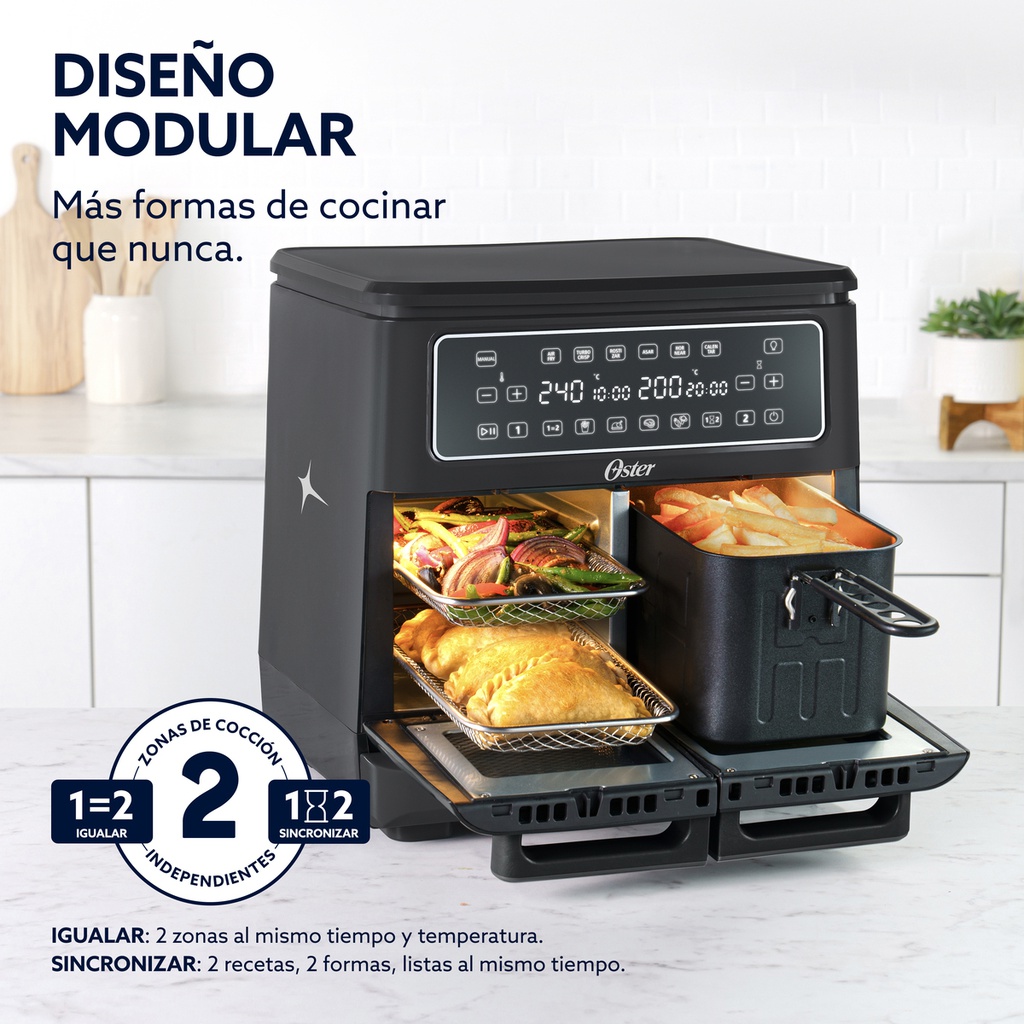 Freidora De Aire Oster Staf11mcddfar 11 Litros Flex Negra Negro