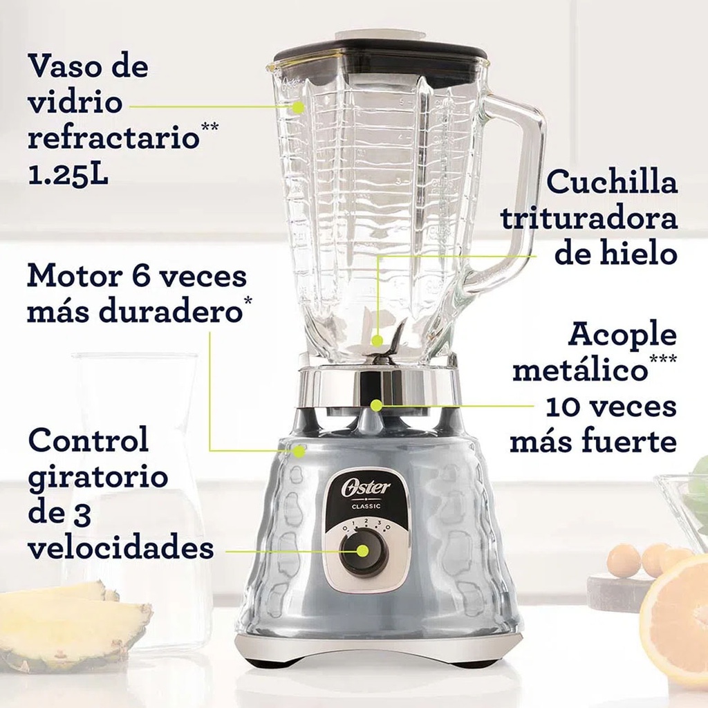 Licuadora Oster 4655 Jarra De Vidrio Color Acero Acero
