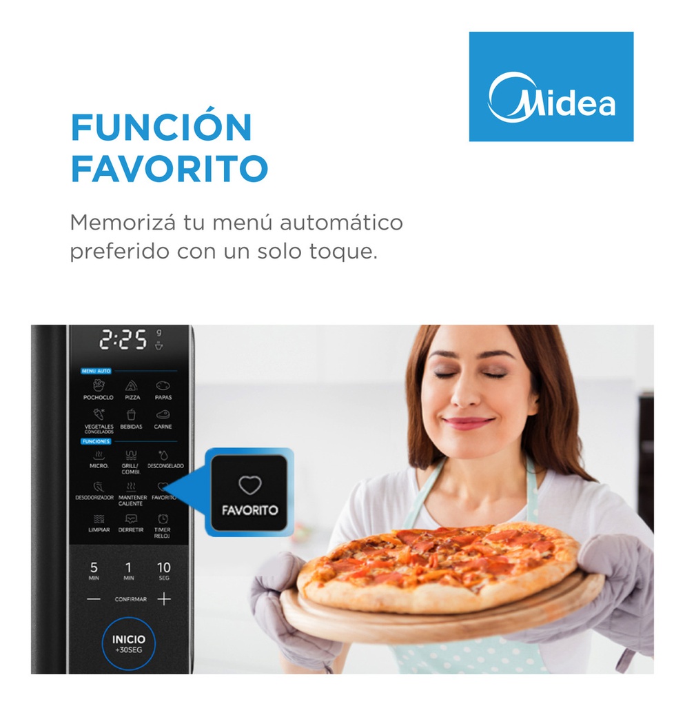 Microondas Midea 29 L Digital Con Grill Gris Basalto