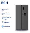 Heladera Bgh Brs540i2a 534l Sbs No Frost Inverter Dark Inox Gris Oscuro