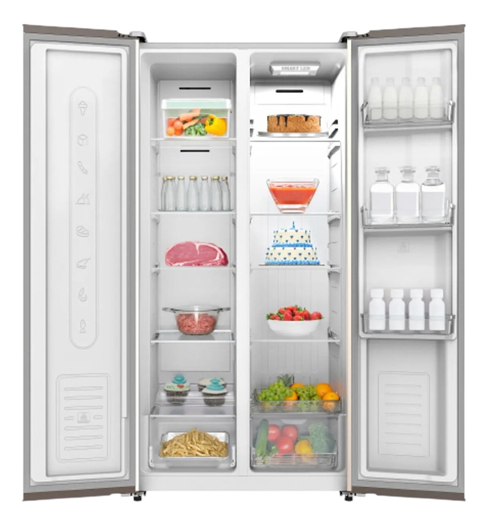 Heladera Bgh Brs540i2a 534l Sbs No Frost Inverter Dark Inox Gris Oscuro