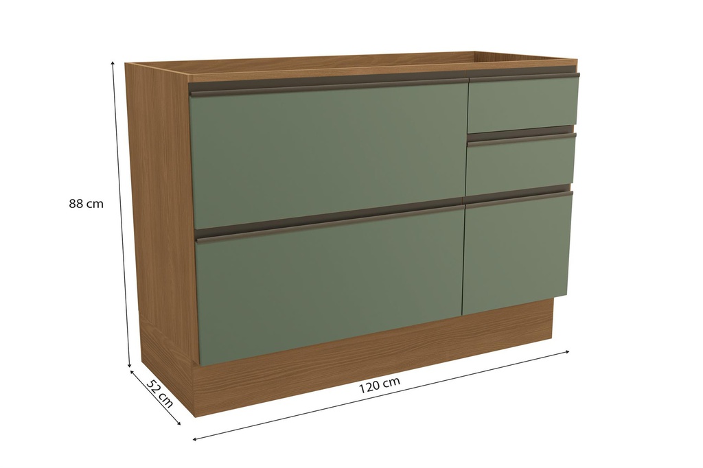 BAJO MESADA KAPPESBERG MAXXI G746-CNVE 120CM CANELA VERDE