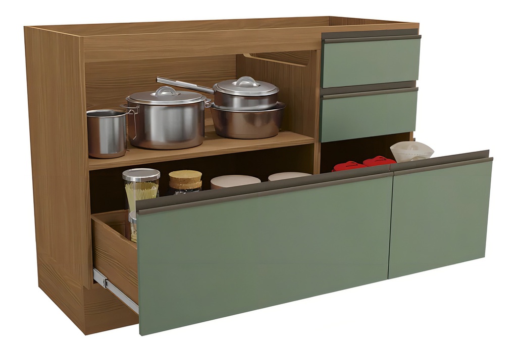 Bajo Mesada Kappesberg Maxxi G746-cnve 120cm Canela Verde Verde Y Canela