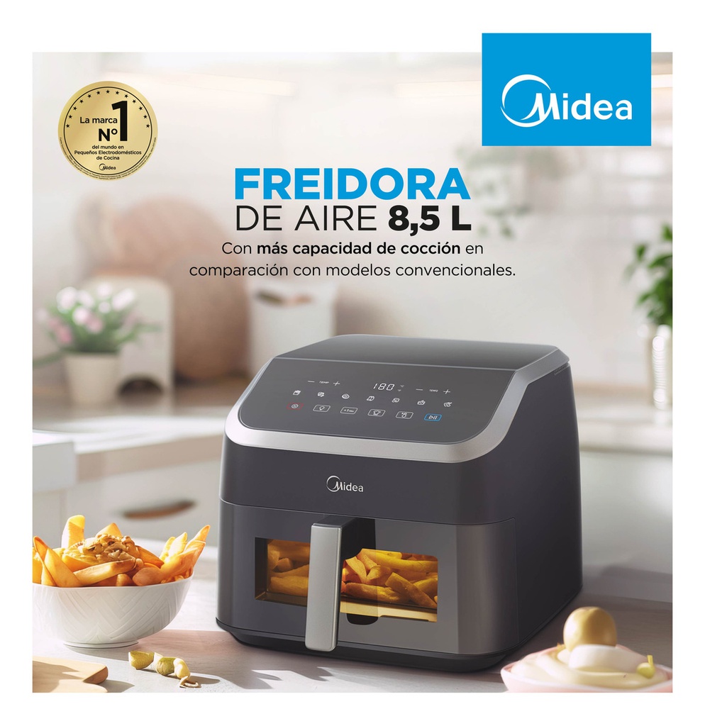 Freidora De Aire Midea Af-dw85bar1 8,5l Color Negro Negro