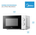 Microondas Midea 20l Mw-mn120war1 Mecanico Blanco