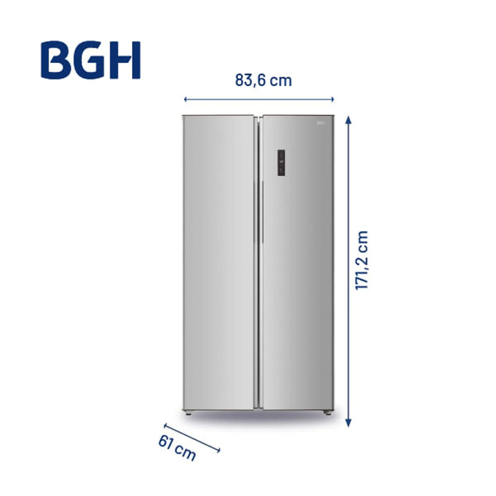 HELADERA BGH BRS400I1A SBS 397L NO FROST INVERTER INOX
