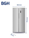 Heladera Bgh Brs400i1a Sbs 397l No Frost Inverter Inox Gris