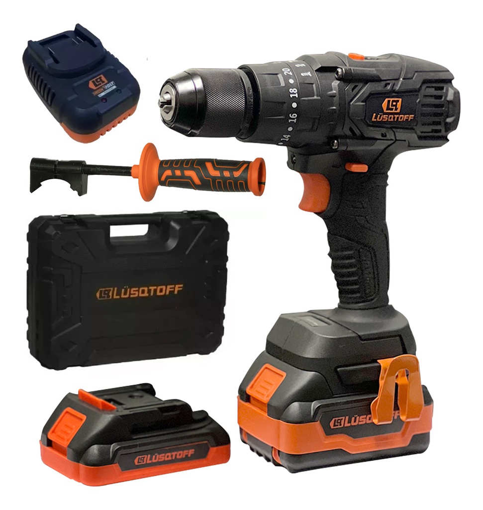 Taladro Lusqtoff Til80-9bk A Bateria Con Percutor 13mm Negro