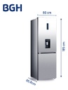 Heladera Inverter No Frost Bgh 312l Brc330i1a Inox Gris