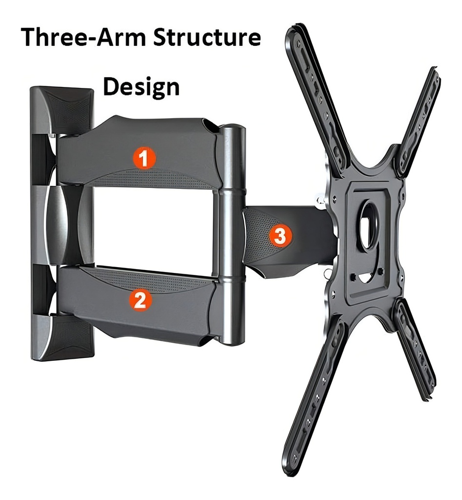Soporte Tv Lcd Smart Brazo Movible 23 A 55 Onebox Ob-emc25 Negro