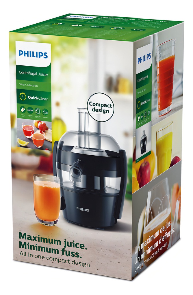 Juguera Philips Viva Collection Hr1832/00 500w 1.5lts Negro Negro