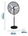 Ventilador De Pie Philco Vpip2623p 26  Industrial 66.04 Cm 50hz/60hz Negro Plateado Metal 3