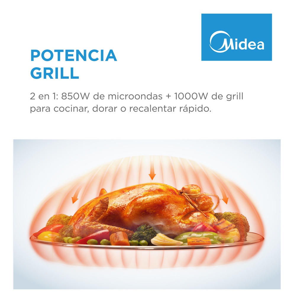 Microondas Midea Mw-dg125bar1 25l Digital C/grill Negro
