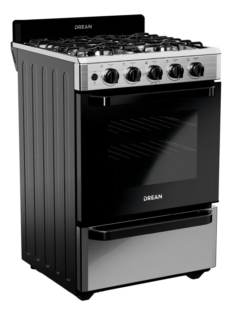 Cocina Drean Cd5603ai0 Multigas 56cm 4 Hornallas Inoxidable Gris