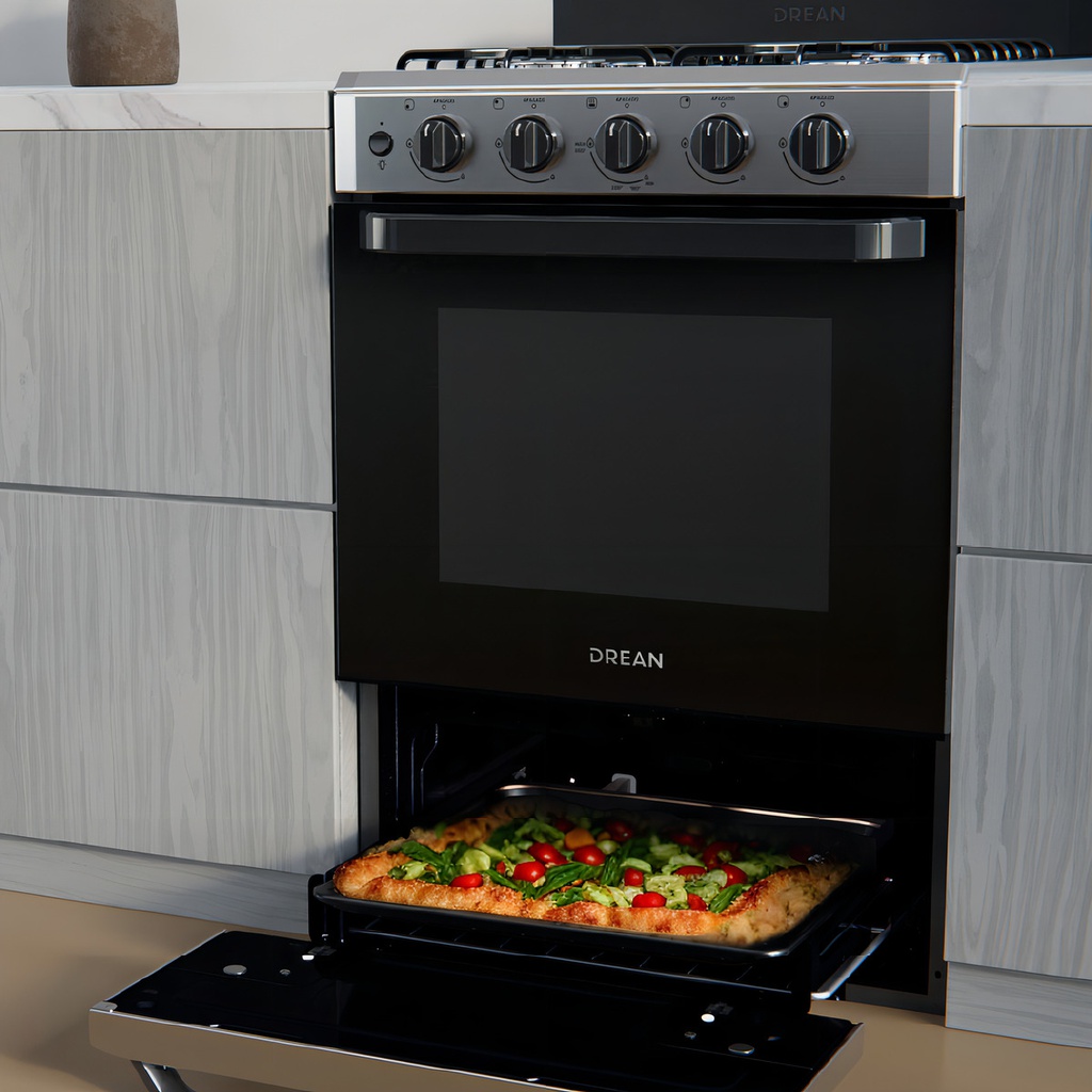 Cocina Drean Cd5603ai0 Multigas 56cm 4 Hornallas Inoxidable Gris