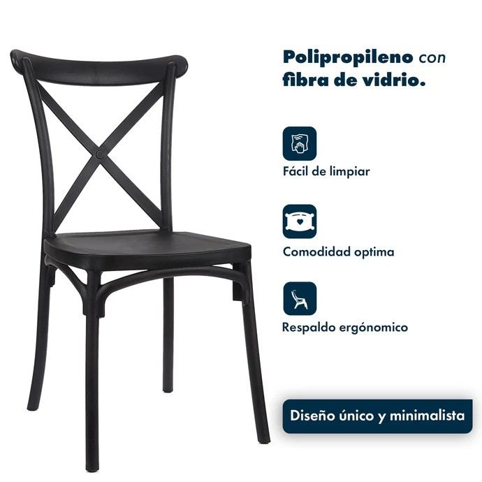 SILLA GARDEN LIFE KATRINA X4 NEGRAS