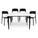 COMBO GARDENLIFE V7648 MESA SIMIL PIEDRA MARMOL BL + SILLA NINA x4 UND NG