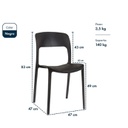 COMBO GARDENLIFE V7648 MESA SIMIL PIEDRA MARMOL BL + SILLA NINA x4 UND NG