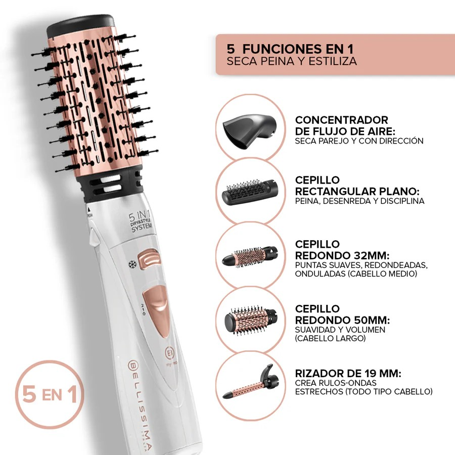CEPILLO SECADOR BELLISIMA GH18 1100 5 EN 1 1000W