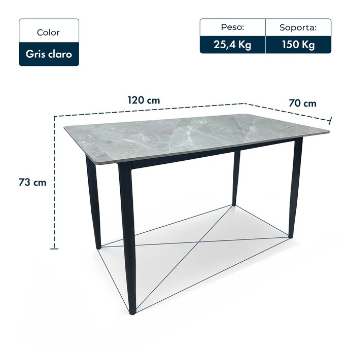 COMBO GARDENLIFE V7650 MESA SIMIL PIEDRA MARMOL GR + SILLA NINA x4 UND NG