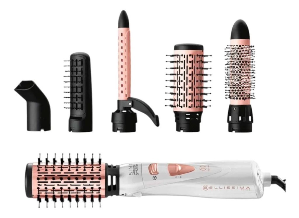 Cepillo Secador Bellissima Gh18 1100 5en1 Italia Drystyle Blanco/negro/dorado