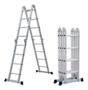 Escalera Multifuncion Gross Am0116d 16 Escalones 4x4 Gris