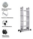 Escalera Multifuncion Gross Am0116d 16 Escalones 4x4 Gris