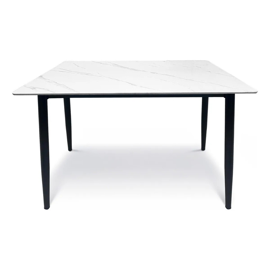 Juego Comedor Gardenlife Mesa Simil Mármol + 4 Sillas Nina Negro
