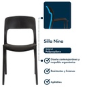 Juego Comedor Gardenlife Mesa Simil Mármol + 4 Sillas Nina Negro