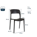 Juego Comedor Gardenlife Mesa Simil Mármol + 4 Sillas Nina Negro