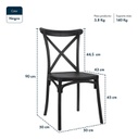 Sillas De Comedor X4 Garden Life Katrina Pp Negras V6677 Lisa Negro
