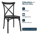 Sillas De Comedor X4 Garden Life Katrina Pp Negras V6677 Lisa Negro