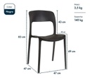 Juego Comedor Gardenlife Mesa Simil Mármol + 4 Sillas Nina Gris Grafito