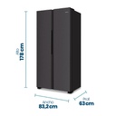 HELADERA PHILCO PHSB450N SBS NO FROST 428L NEGRA