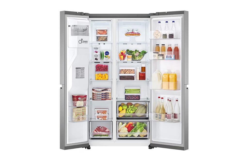 HELADERA LG GS66PP SBS 591L INVERTER C/DISPENSER SILVER