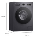 Lavarropas LG Wm65mvfs6 6,5kg Inverter Frontal Steam Negro Gris Oscuro