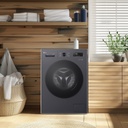 Lavarropas LG Wm65mvfs6 6,5kg Inverter Frontal Steam Negro Gris Oscuro
