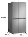 Heladera LG Gs66mppt Side By Side 658l Inverter Inox Gris