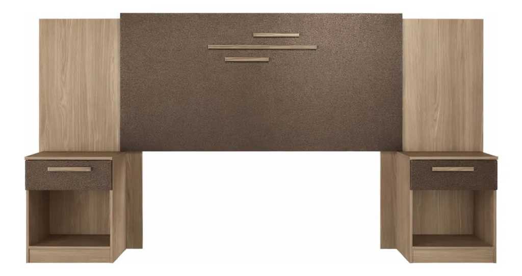 Respaldo De Cama Doble Loanda Santos Andirá Madera Terracota Madera - Terracota