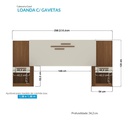 Respaldo De Cama Doble Loanda Santos Andirá Madera Terracota Madera - Terracota