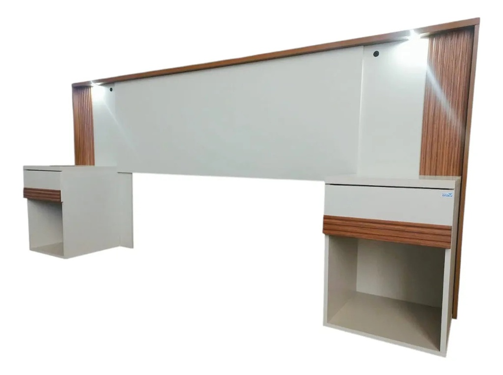 Respaldo De Sommier Santos Andirá Bourbon 2 Plazas Luz Led Jatoba/areia