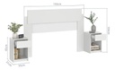 Respaldo De Cama Vera Cdmc300-ml 150cm C/mesas De Luz Blanco