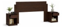 Respaldo De Cama Vera Cdmc300-ml 150cm C/mesas De Luz Rustico